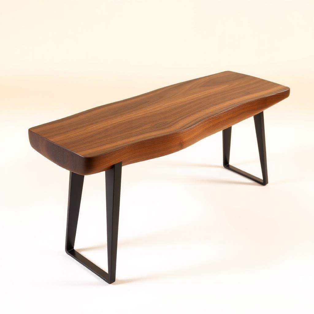 Live-Edge Walnut Bench