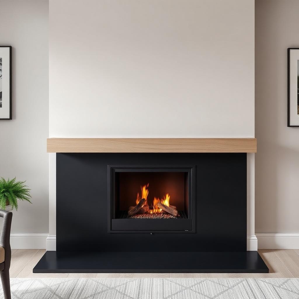 Matte Steel Contemporary Fireplace